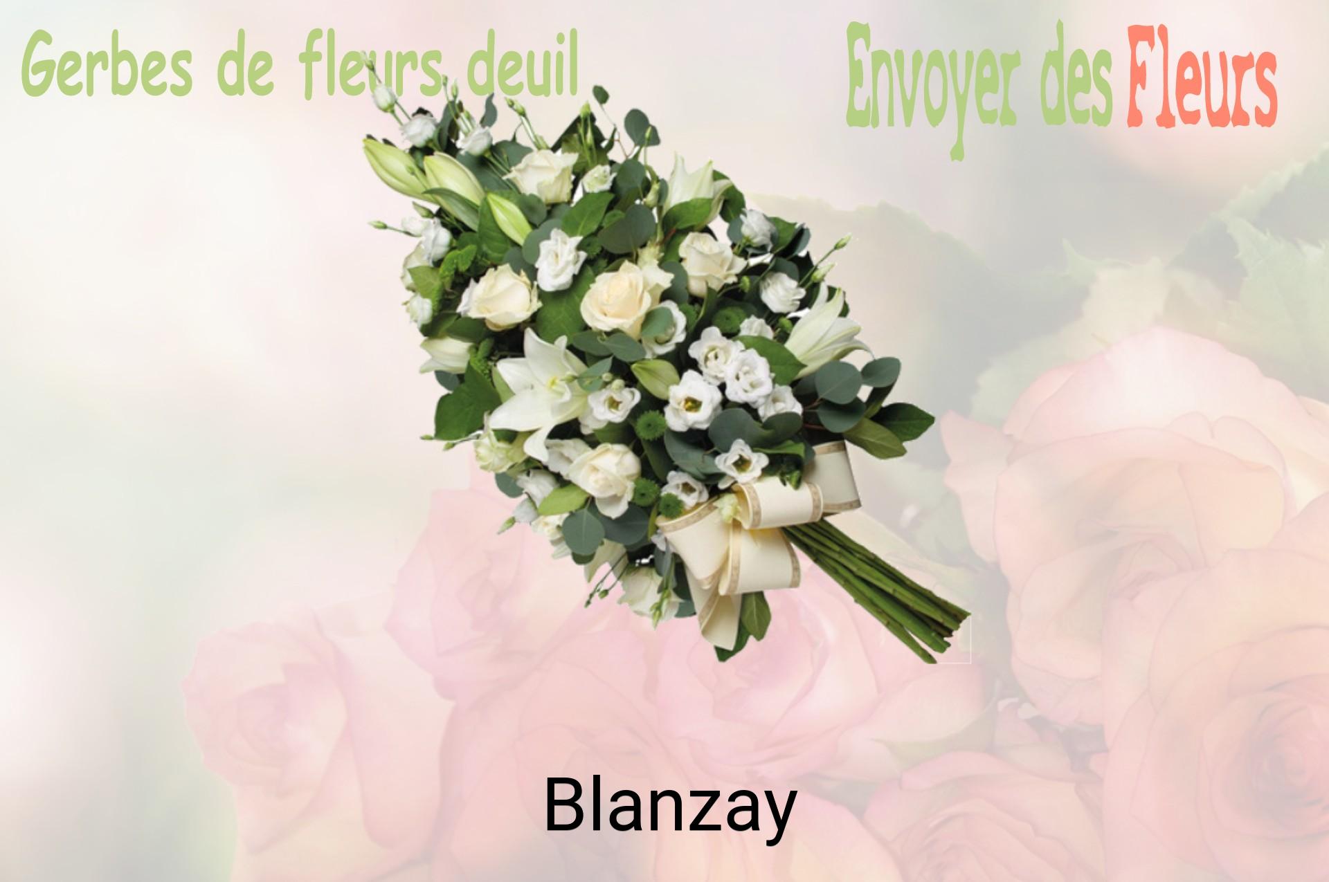 Gerbe de fleurs de deuil livrée à Blanzay
